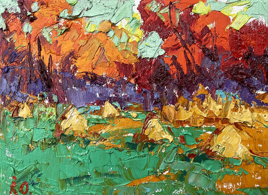 Oil painting Autumn crimson Ivanyuk Alex