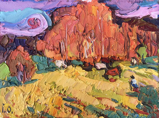 Oil painting The sun is low Alex Ivanyuk