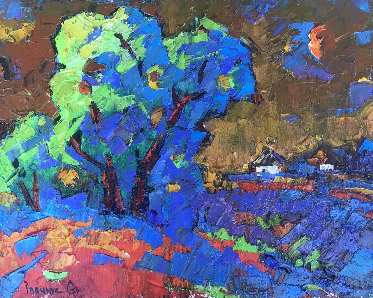Oil painting Moonlit night Ivanyuk Alex