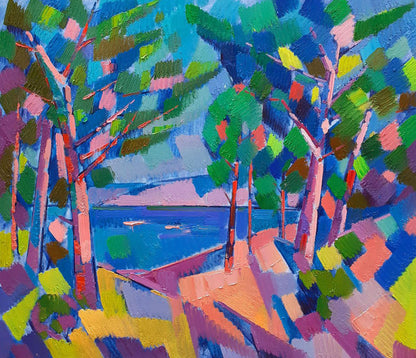 Oil painting Summer landscape Peter Dobrev