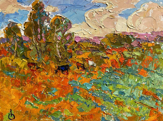 Oil painting Autumn Landscape 