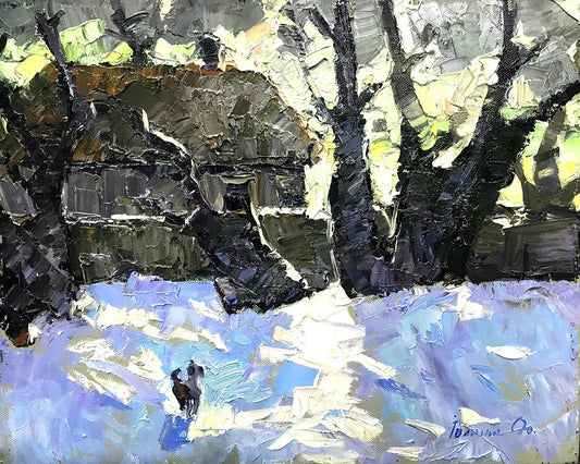 Oil painting Backlight from month Ivanyuk Alex