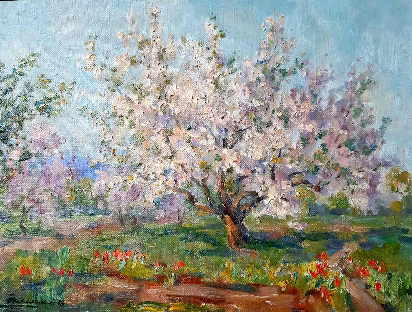 Oil painting Apricots bloom Kovalenko Ivan Mikhailovich