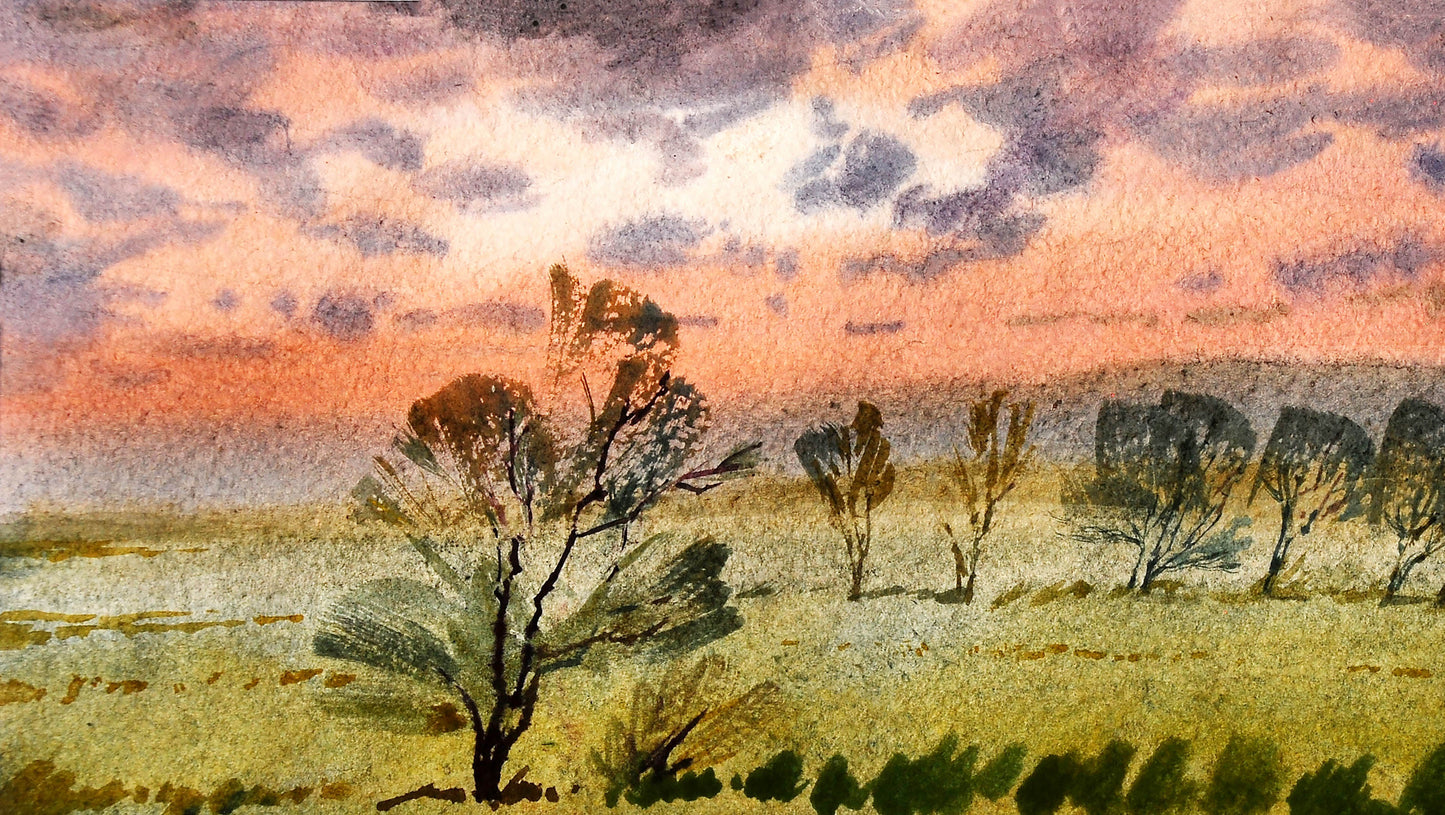 Watercolor painting By the evening Egor Shvachunov