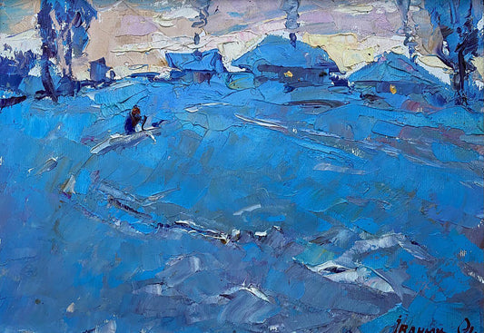 Oil painting Evening road Ivanyuk Alex