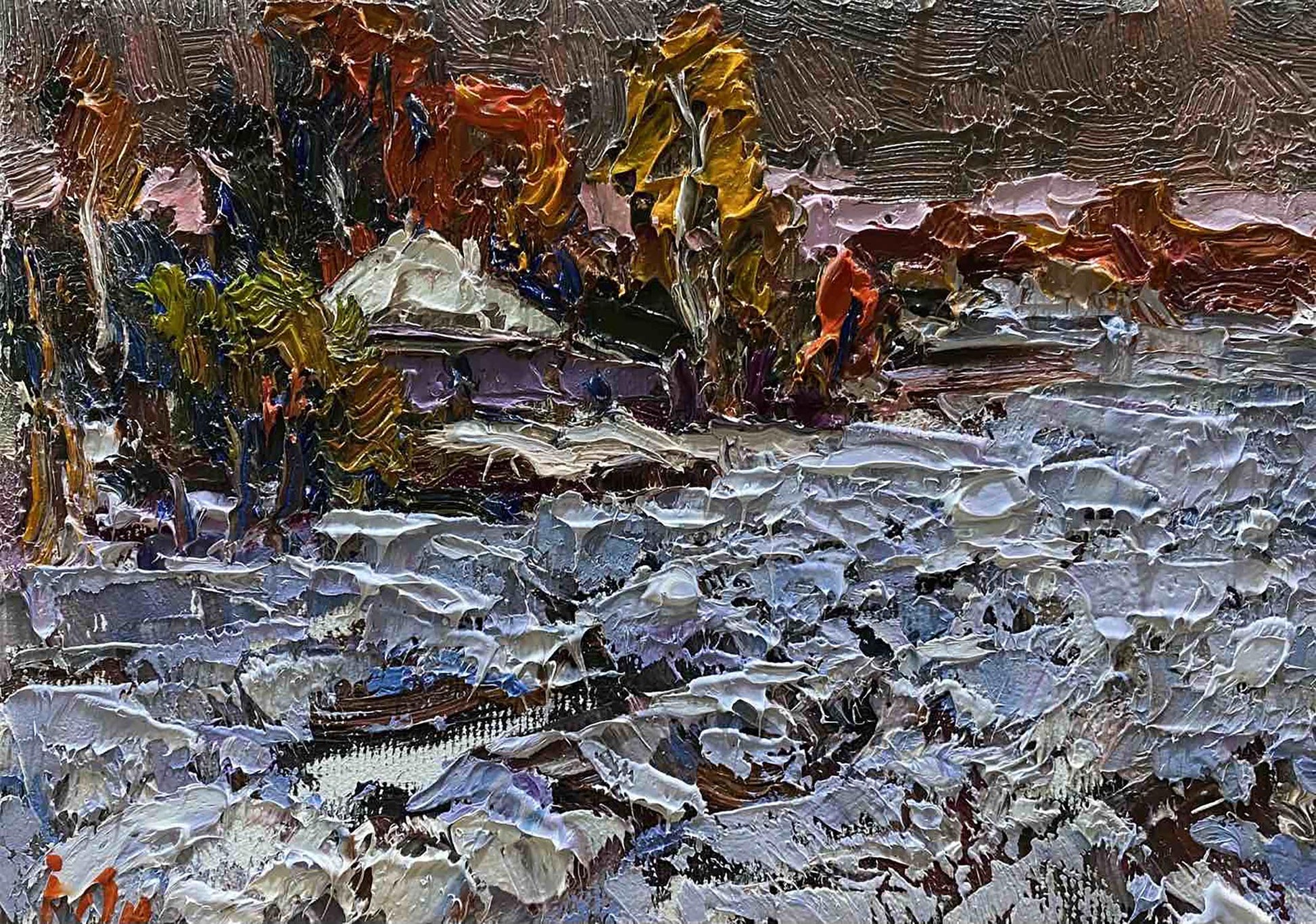 Oil painting Snow