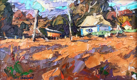 Oil painting Overlooking the village Ivanyuk Alex