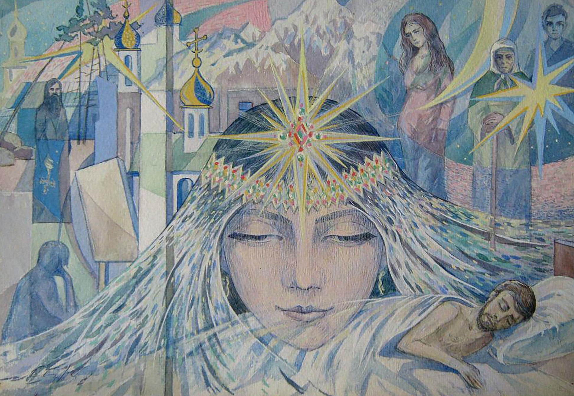 Watercolor painting Dreams Savenets Valery