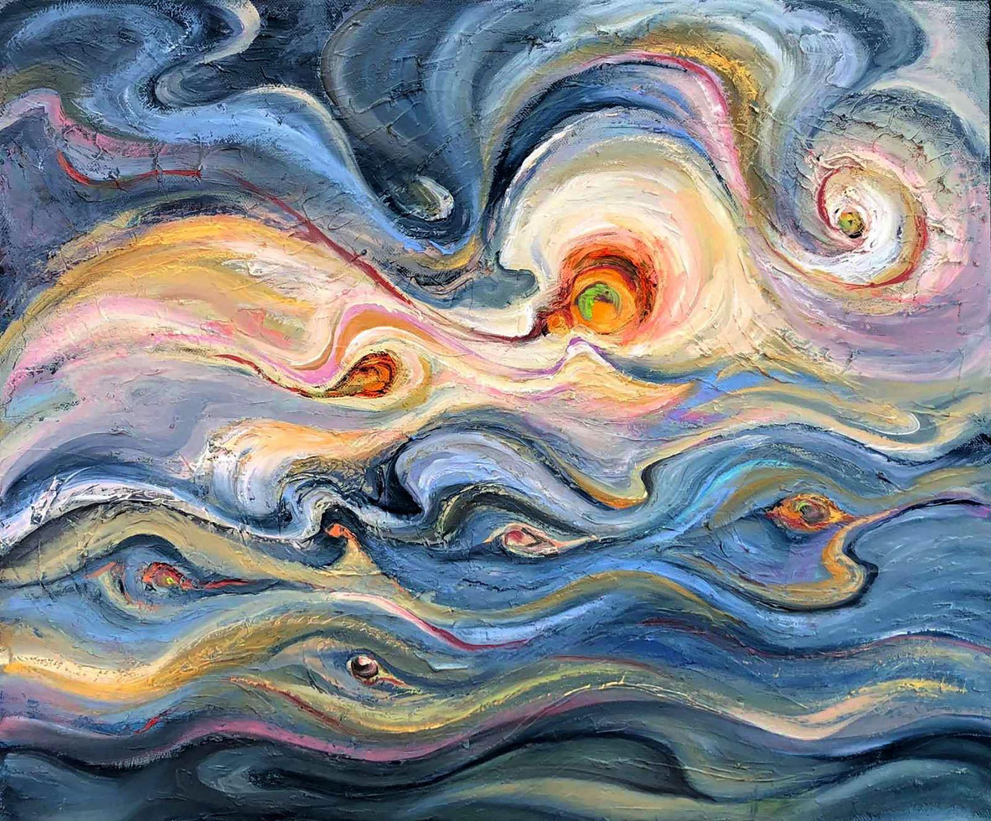 Abstract oil painting Metamorphoses Osnach Olesia