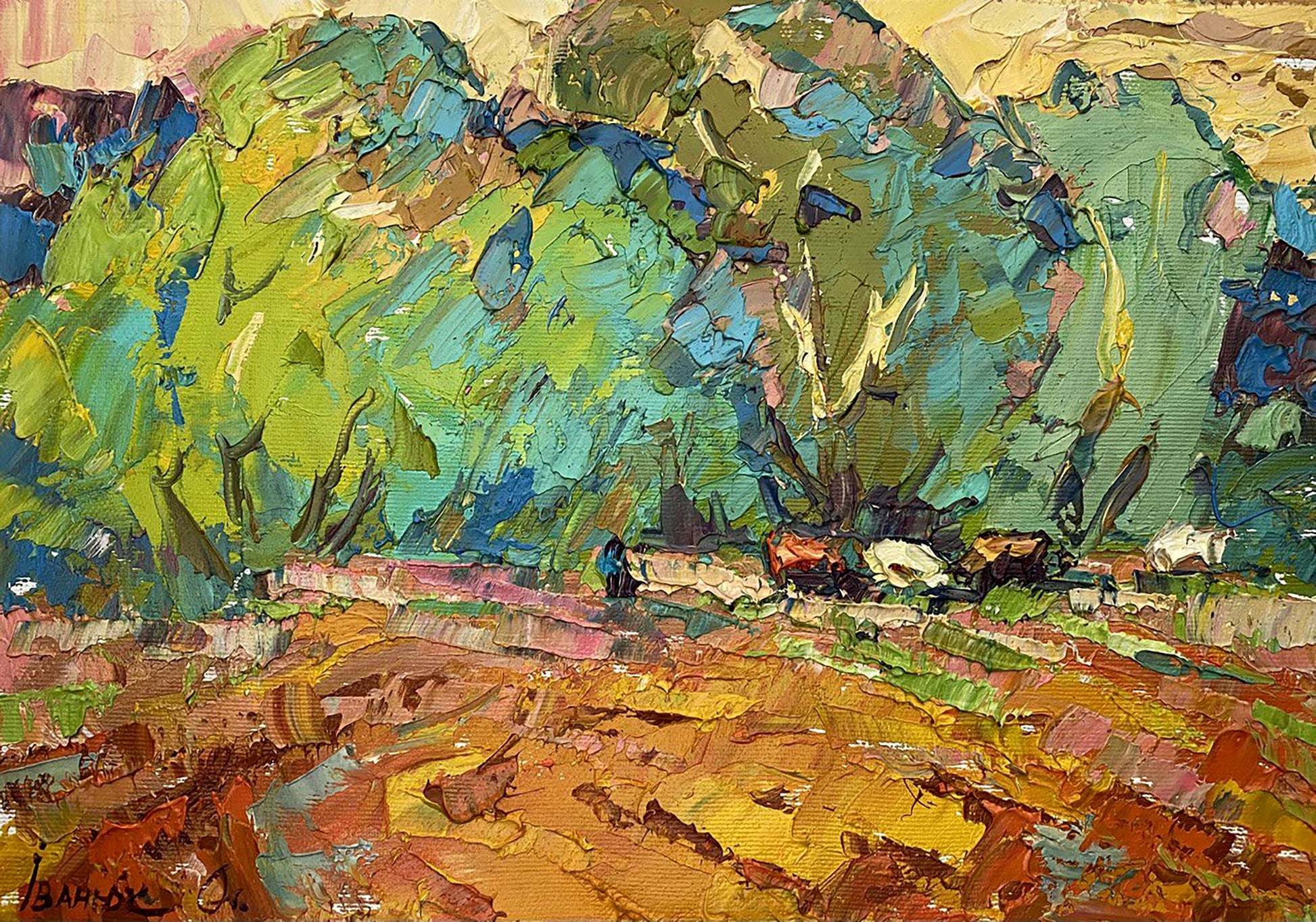 Oil painting Red field Ivanyuk Alex