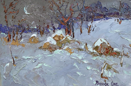 Oil painting Winter Landscape 