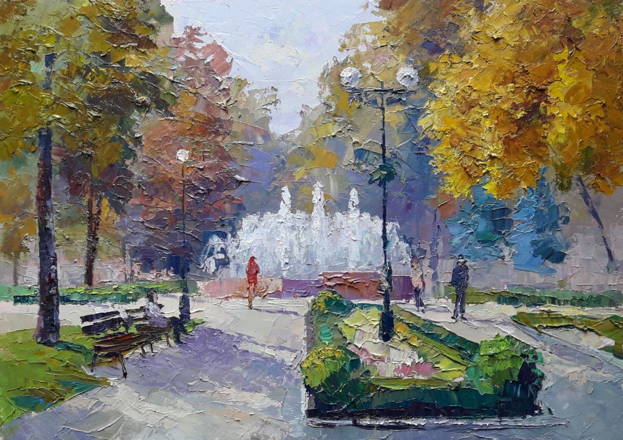 Oil painting Autumn park Serdyuk Boris Petrovich