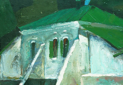 Oil painting Buttress House Egor Shvachunov