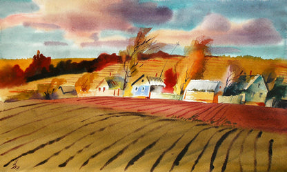 Watercolor painting October Egor Shvachunov