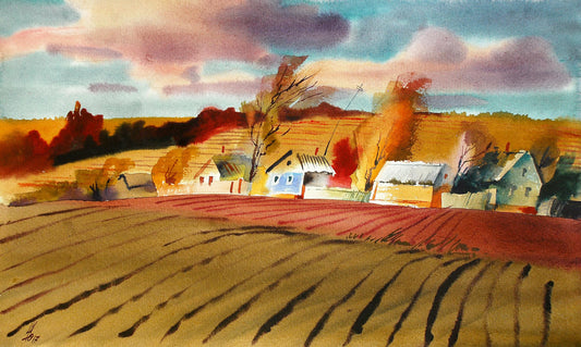 Watercolor painting October Egor Shvachunov