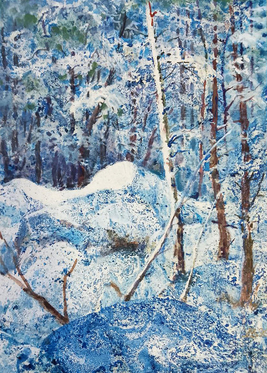 Oil painting In the snowy forest Anatolii Duhnevich