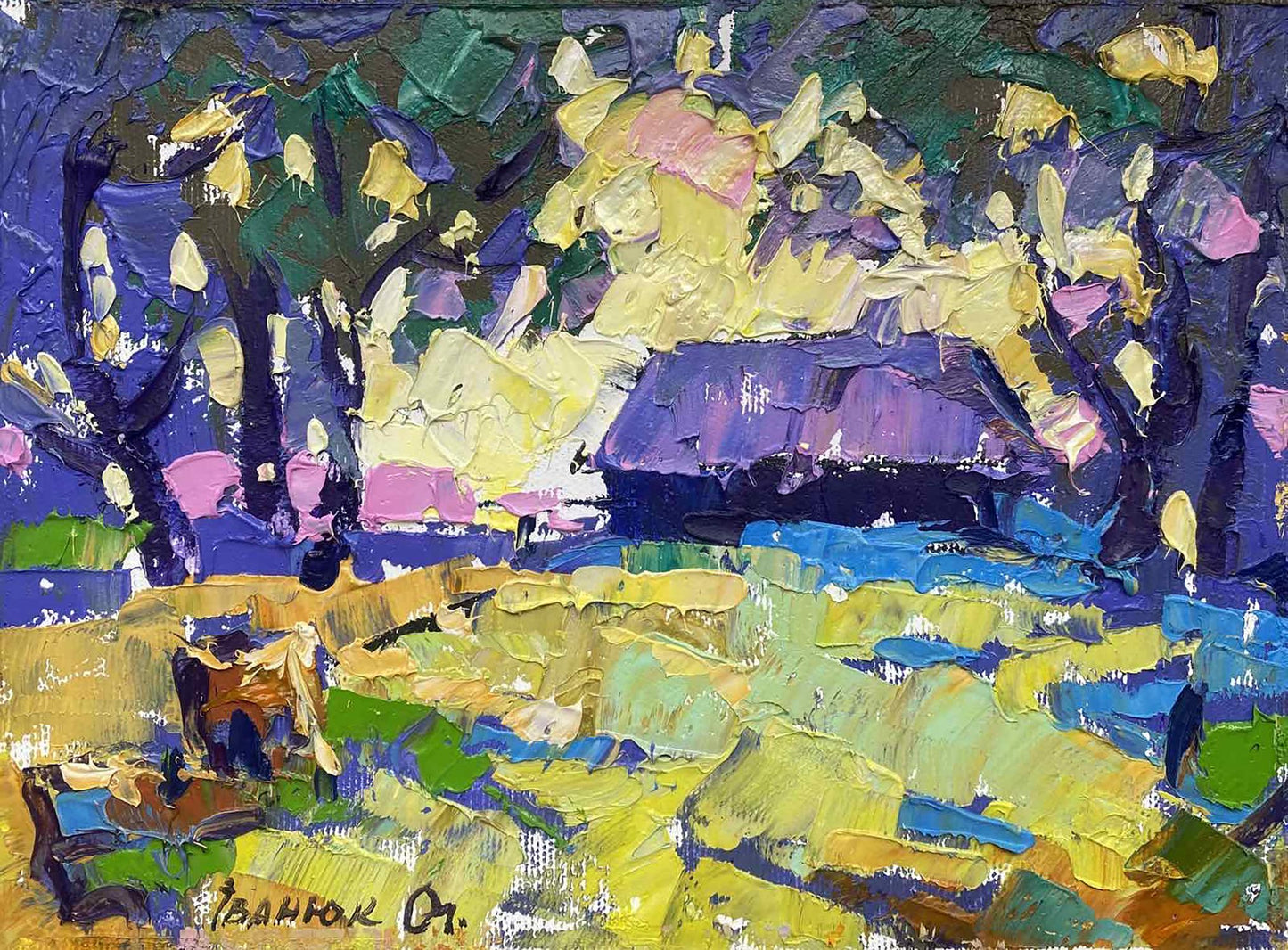 Oil painting Forest landscape