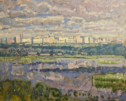 Oil painting White houses Georgy Kolosovsky