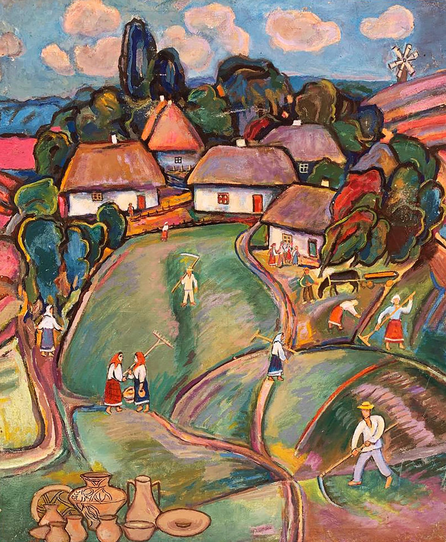 Oil painting Country flavor Unknown artist
