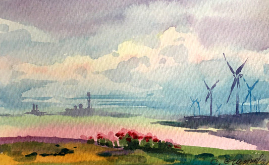 Watercolor painting Near the lake Svetlana Gramm