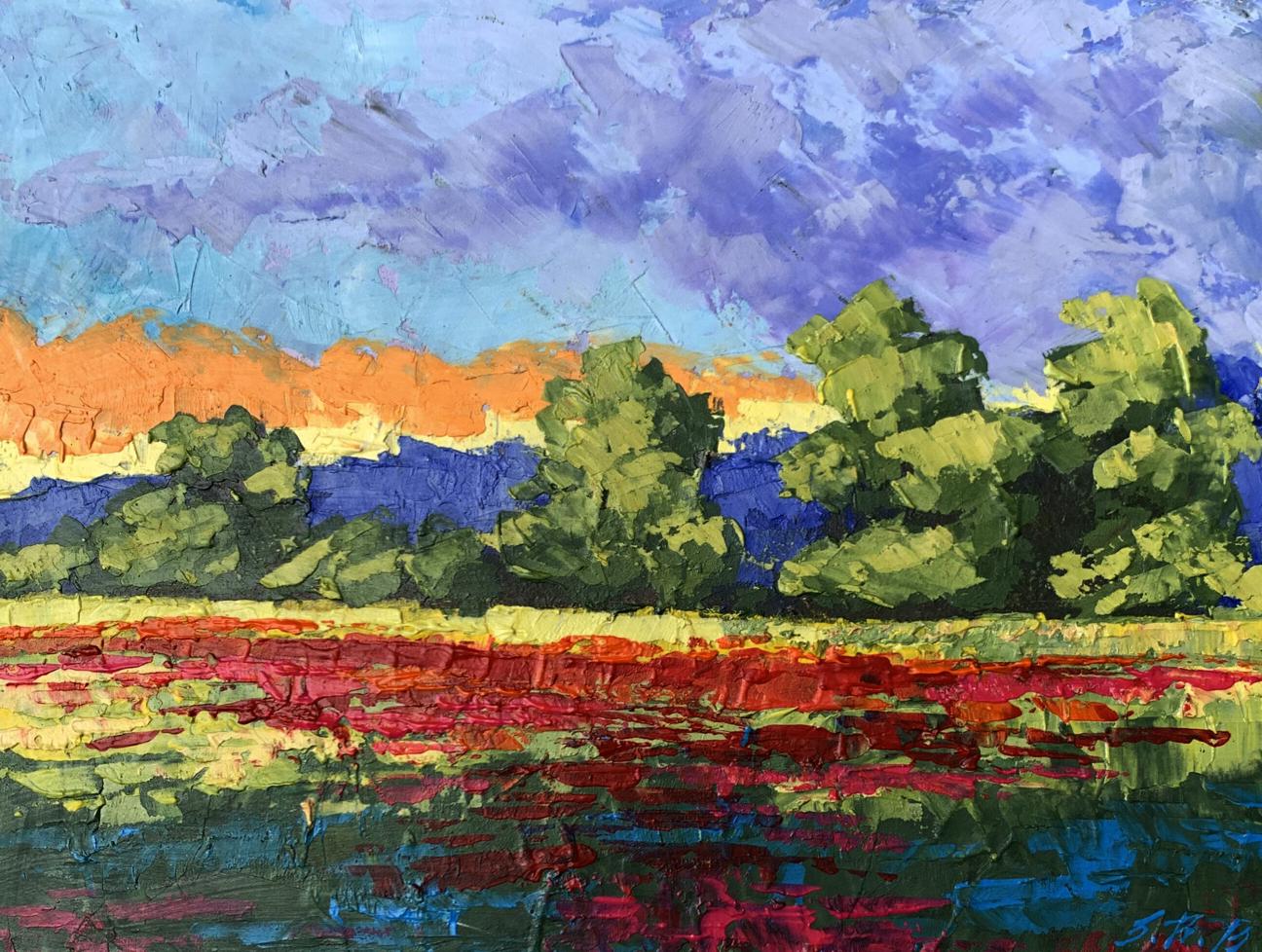 Oil painting Orange glow V. Zadorozhnya