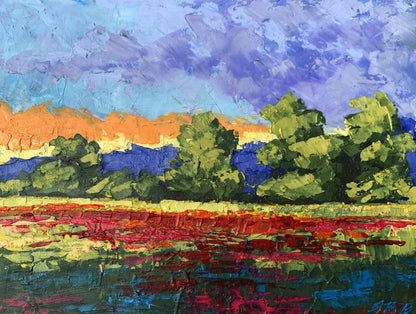 Oil painting Orange glow V. Zadorozhnya