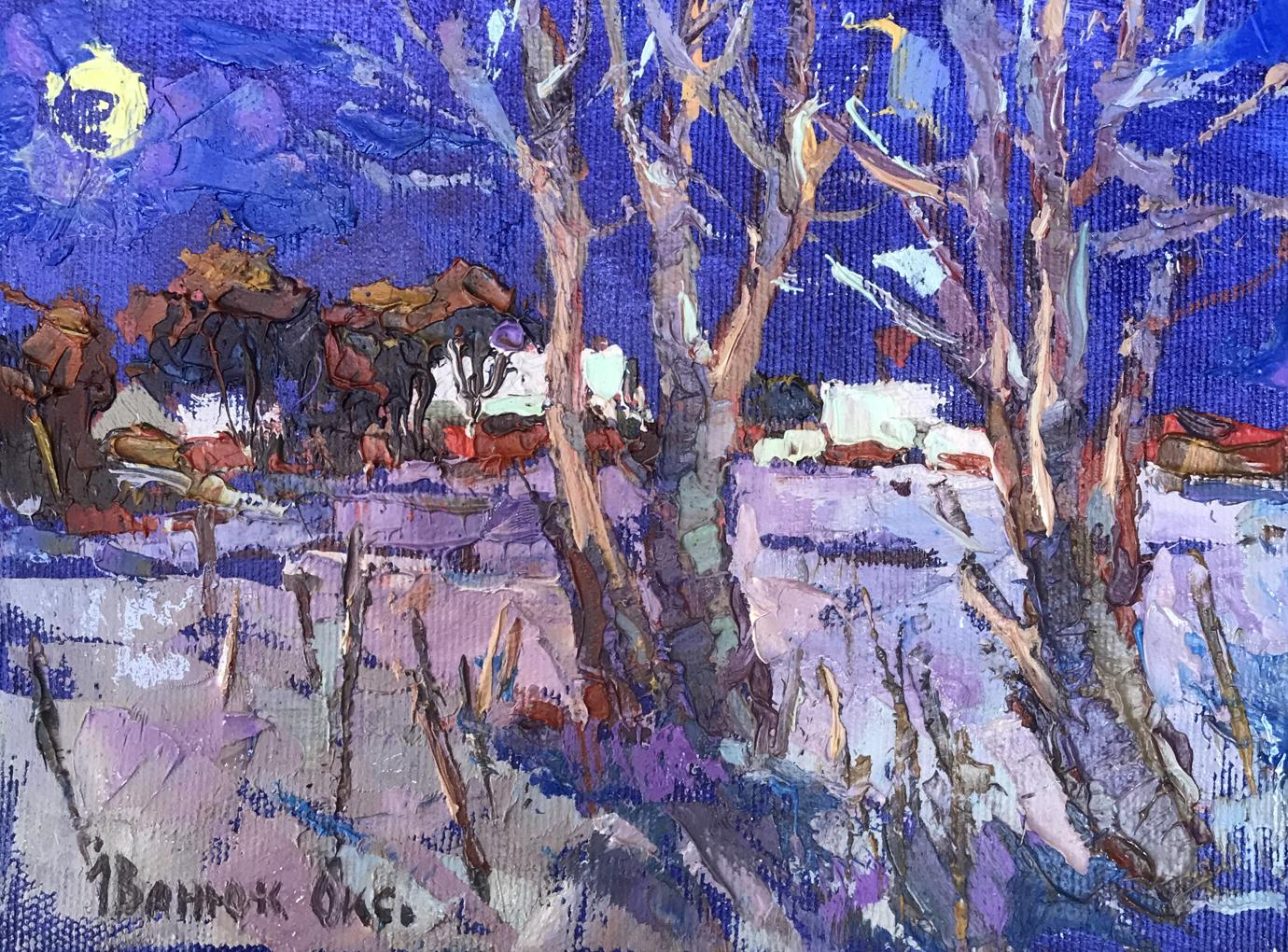 Oil painting Calm moonlit night Oksana Ivanyuk