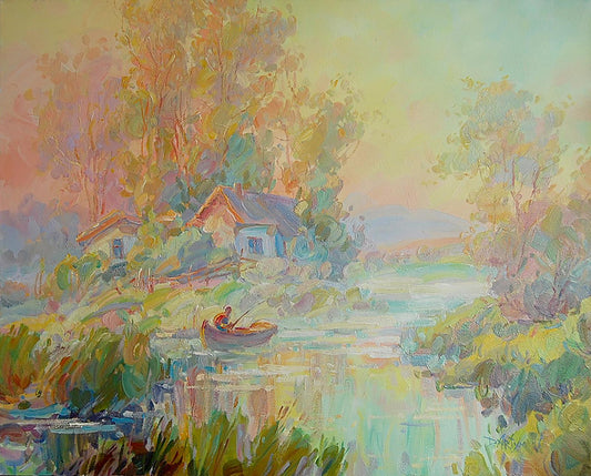 Oil painting Morning. Fog Artim Dmitry