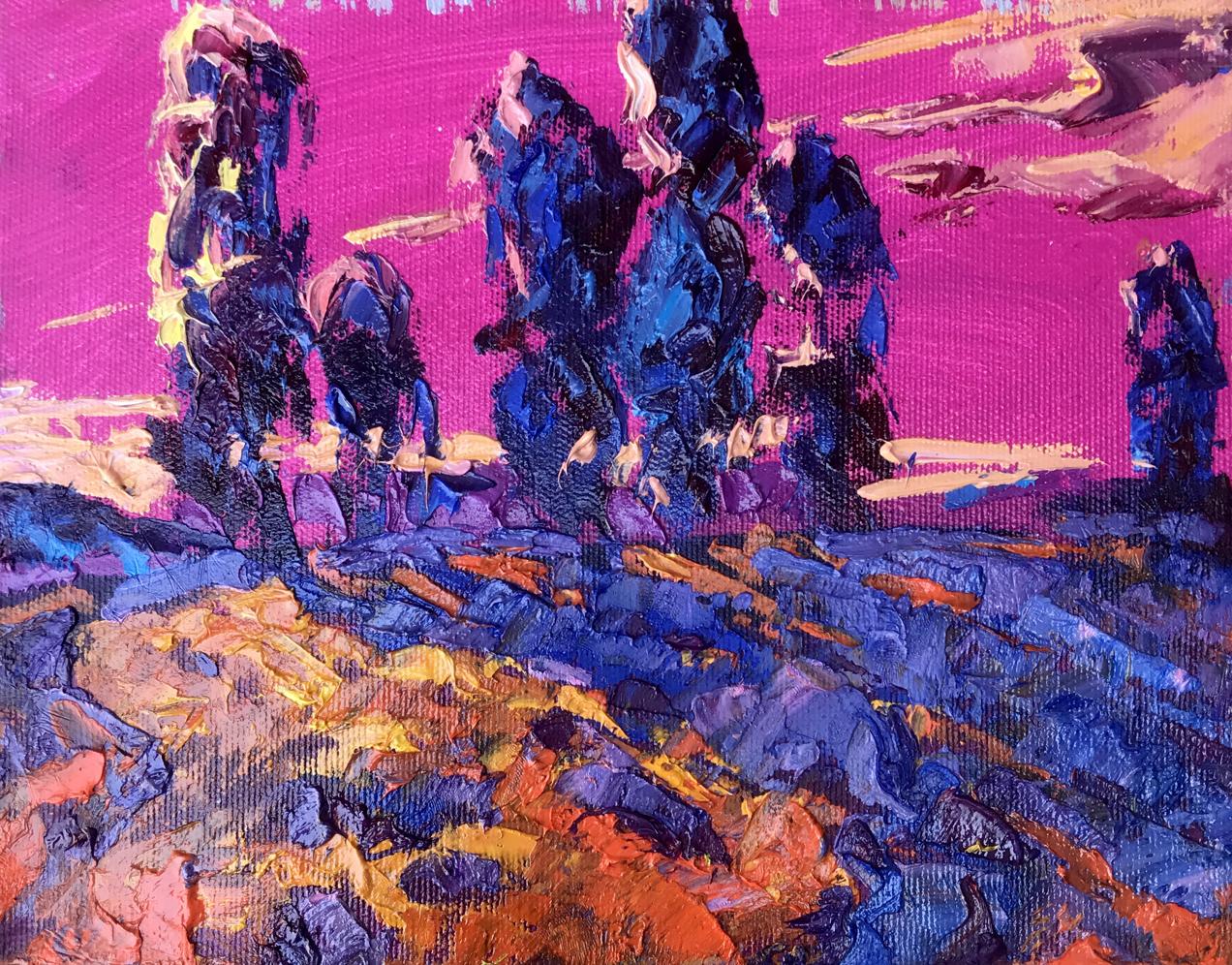 Oil painting Crimson distance Alex Ivanyuk