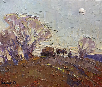 Oil painting Morning road Ivanyuk Alex