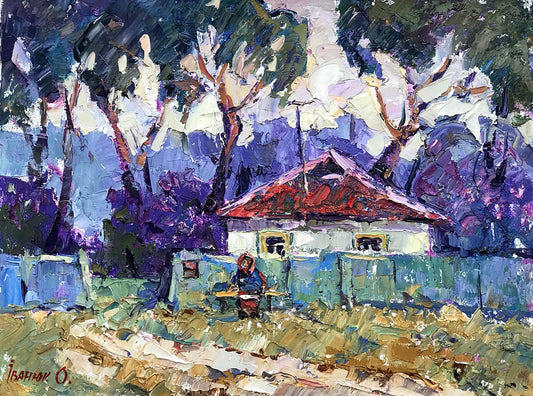 Oil painting Lilac is blooming Ivanyuk Alex