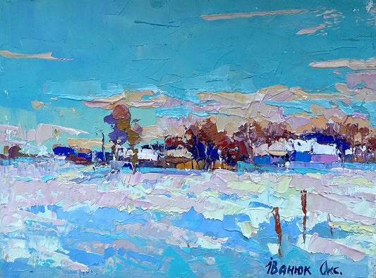 Oil painting winter 