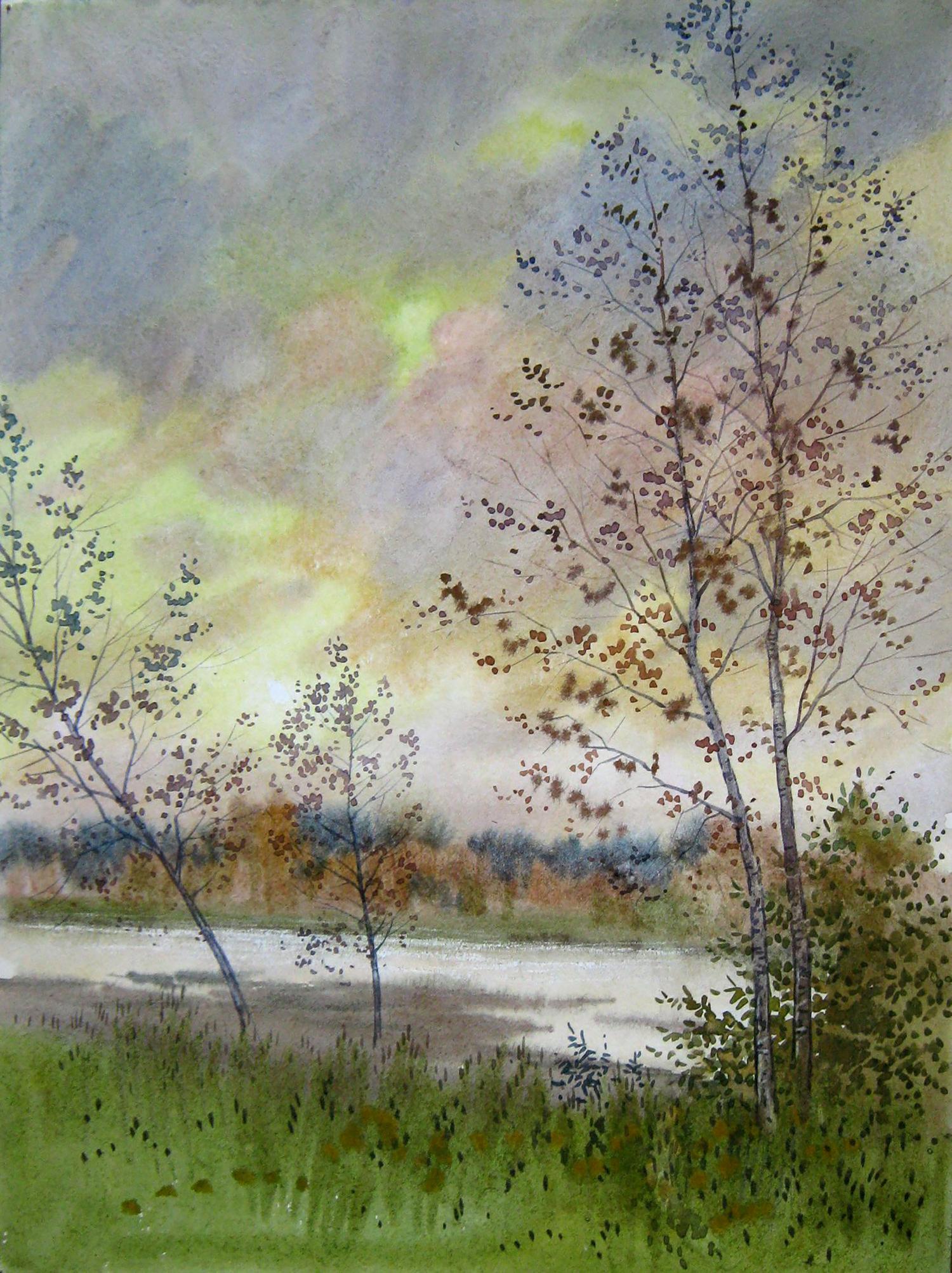 Watercolor painting In October Savenets Valery