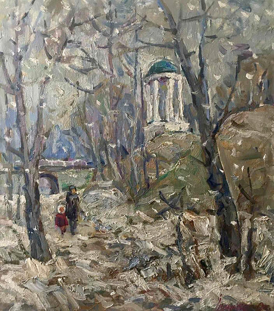 Oil painting Last snow Ivanyuk Alex