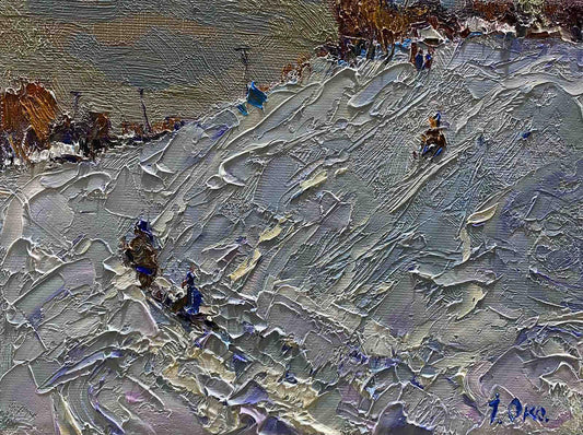 Oil painting Winter Landscape 