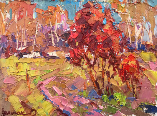 Oil painting bush of guelder Ivanyuk Оksаnа