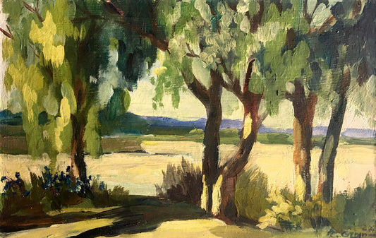 Oil painting Near the river Svetlana Gramm