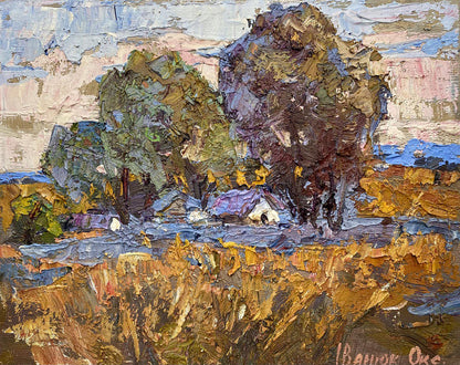 Oil painting The valley is foggy Ivanyuk Oksana