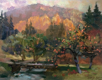 Oil painting Carpathian autumn Batrakov Vladimir Grigorievich