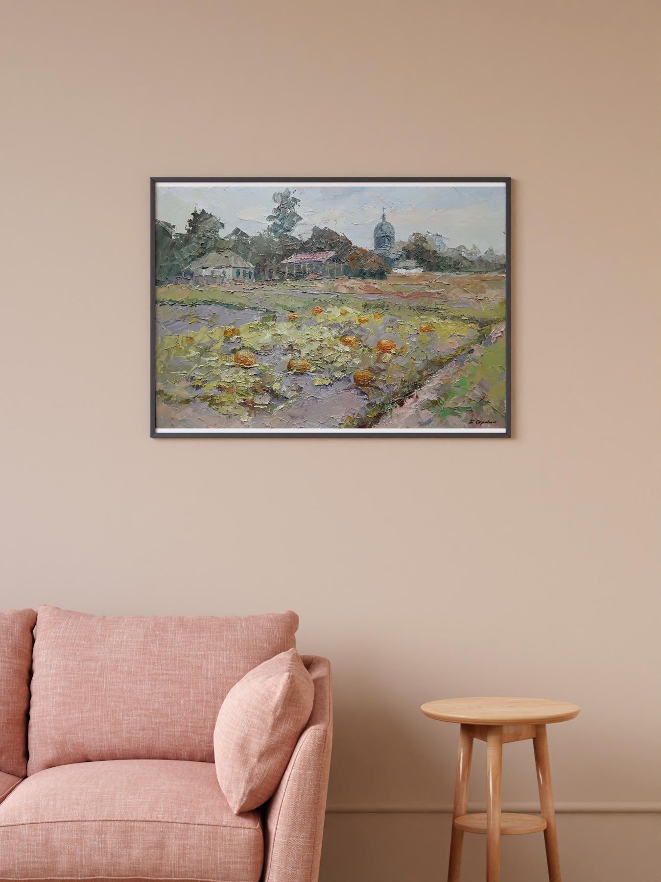 Oil painting Pumpkin in the garden Serdyuk Boris Petrovich