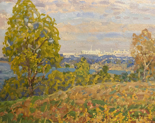 Oil painting City in the distance Georgy Kolosovsky
