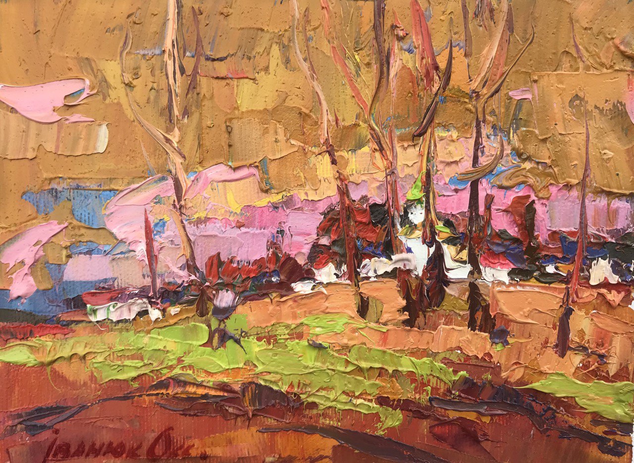 Oil painting golden evening Ivanyuk Оksаnа