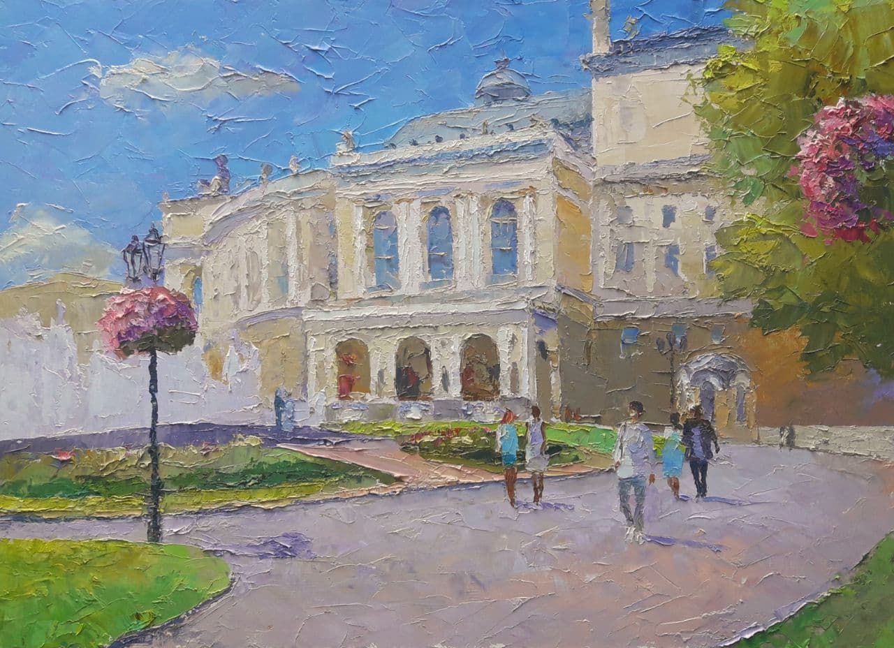 Oil painting Odessa Opera and Ballet Theater Serdyuk Boris Petrovich