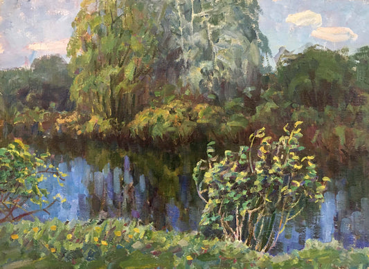 Oil painting Gatherings near the river Unknown artist