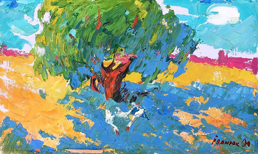 Oil painting In the shade near the old willow Ivanyuk Alex