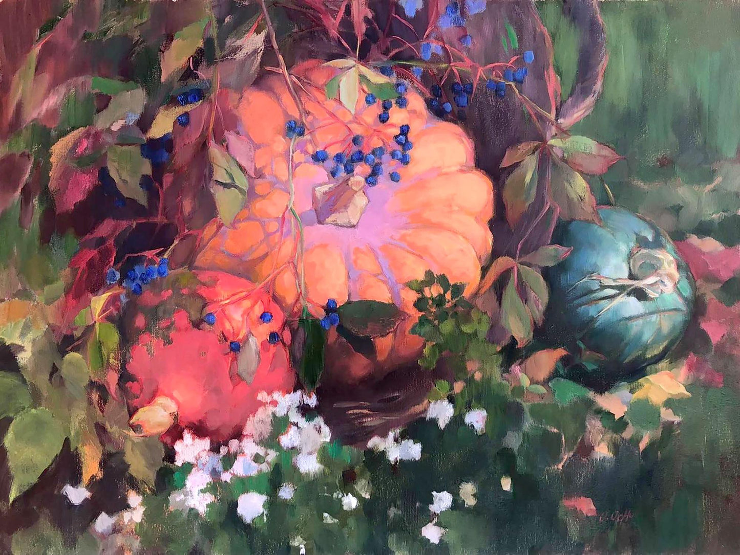 Oil painting Cosiness in the basket Olesia Osnach