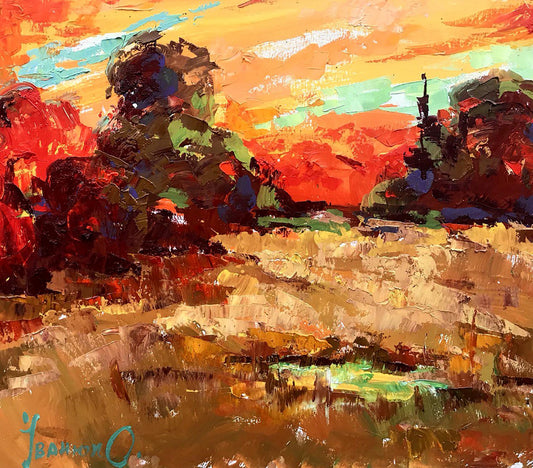 Oil painting Crimson sky Ivanyuk Alex