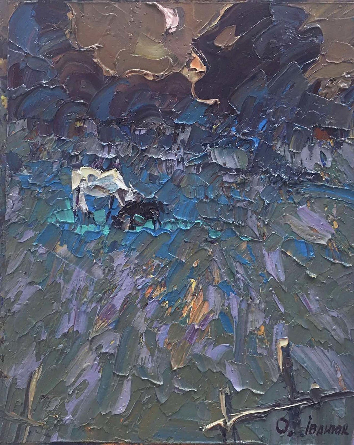 Oil painting Moonlit night Ivanyuk Alex