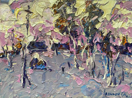 Oil painting Winter Landscape 