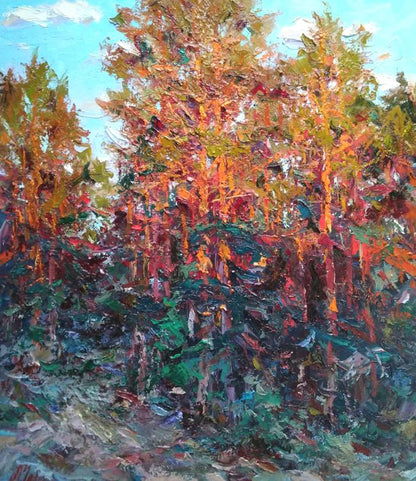 Oil painting Colored evening rays Alexander Nikolaevich Cherednichenko